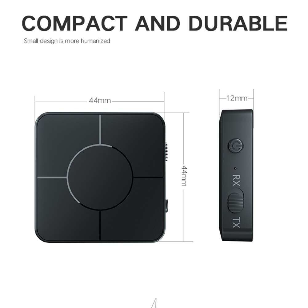 Bluetooth-compatible 5.0 Audio Transmitter Receiver 3.5mm AUX Jack RCA Wireless Music Adapter with Mic for Car PC TV Headphones