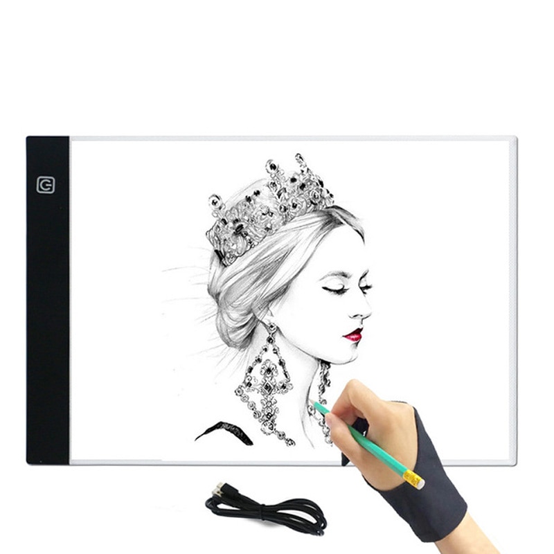 LED lighted Drawing Board Ultra A4 Drawing table T... Grandado