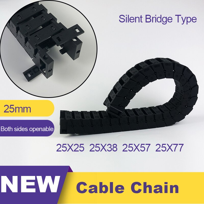 25 x 25 25 x 38 25 x 57 25 x 77 nylon mochine towline kabel kjede dra kjede slen lav støy bro  l 1m 25*25 25*38 25*57 25*77