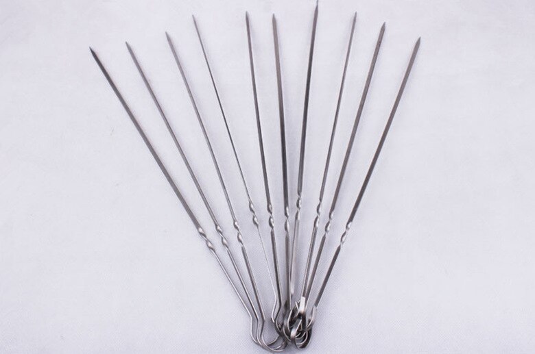 Stainless Steel BBQ Tools Barbecue Stick BBQ Roasting Needle Skewers Outdoor Camping BBQ Forks Needle Stick Picnic Cooking Tools