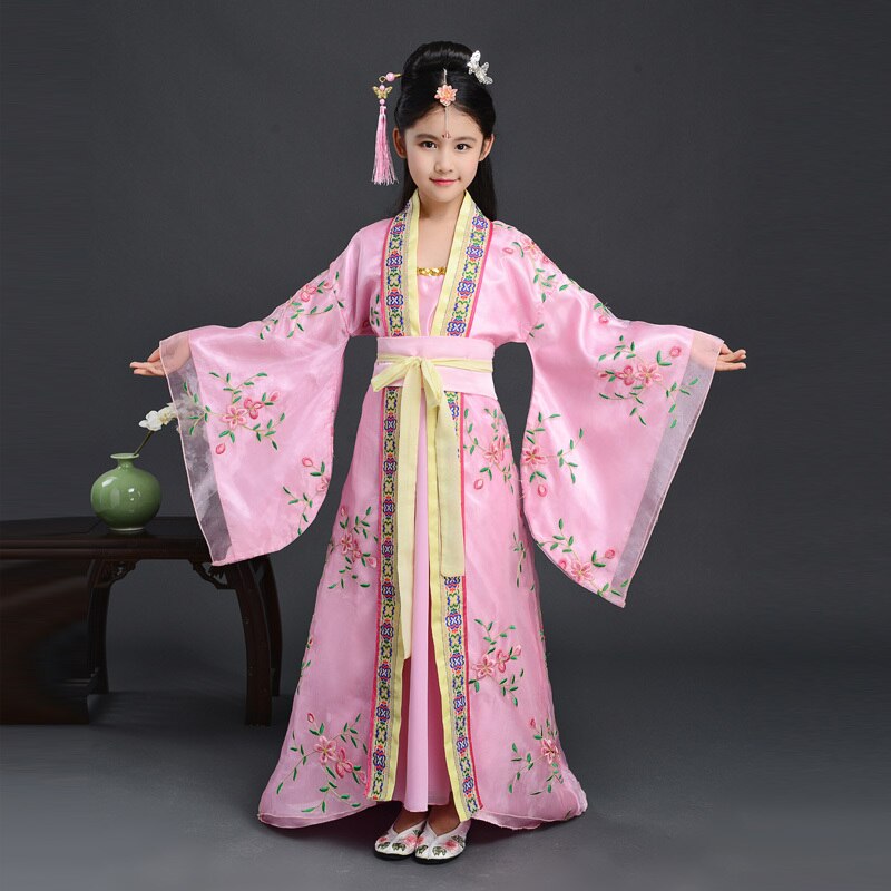 ancient opera tang dynasty han ming child hanfu dress traditional chinese folk dance dance costumes clothing girl kids children: S