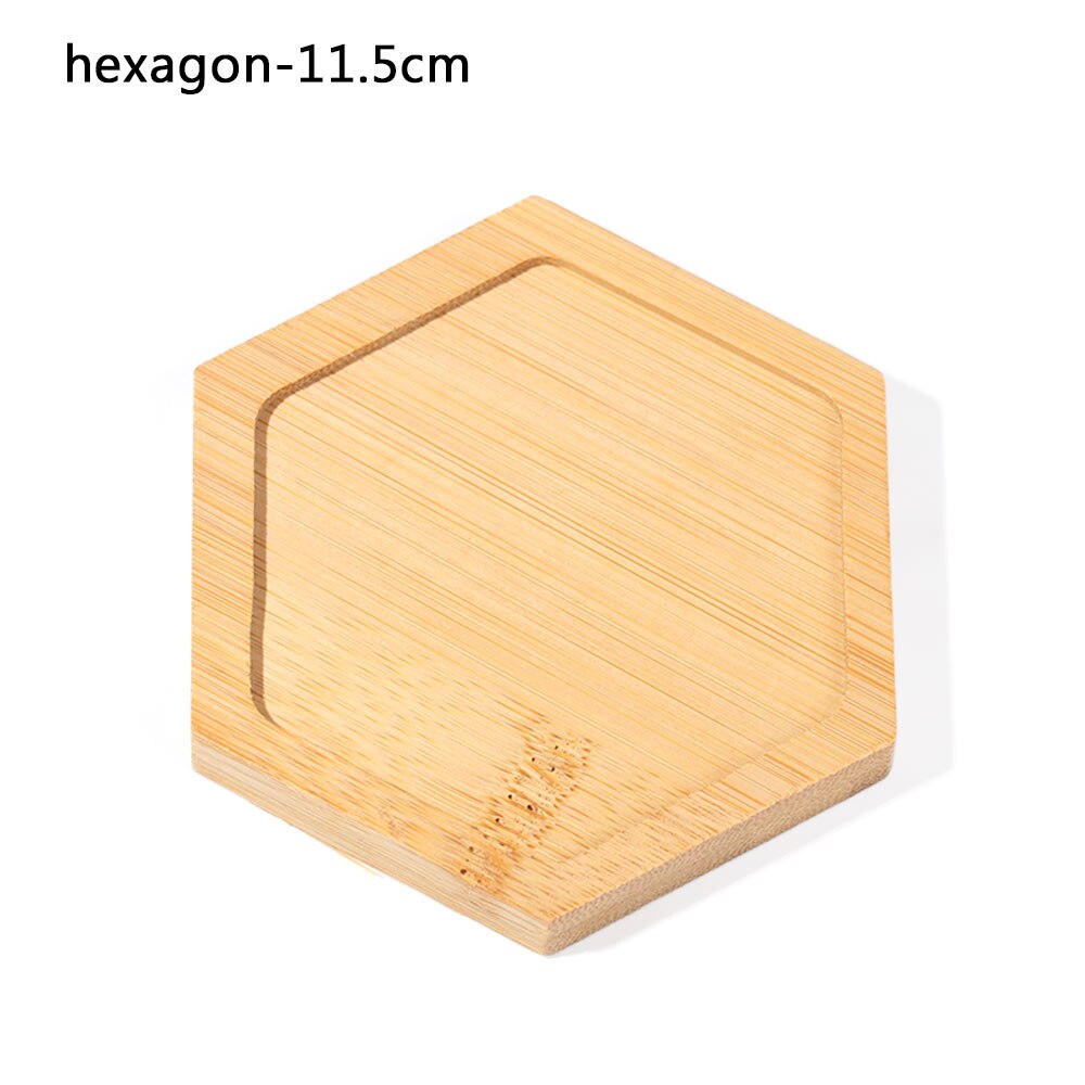 Simple Multi-style Planters Pot Bamboo Tray Stander Hexagon Rectangle Round Square Flowerpot Base Gardening Supplies Home Decor: hexagon-11.5cm
