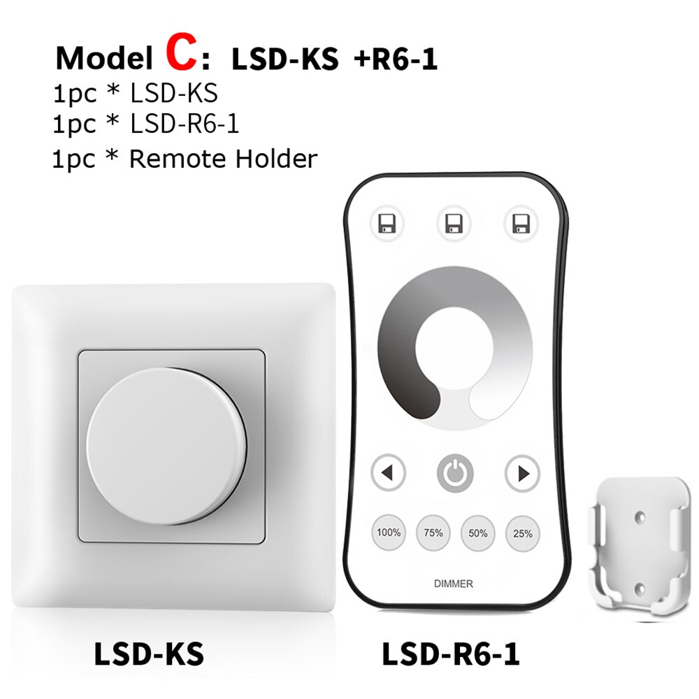 220v led dimmer 230v 110v trådløs ac triac dimmer led 220v bryter med 2.4g fjernkontroller for led pære lamper: Modell c