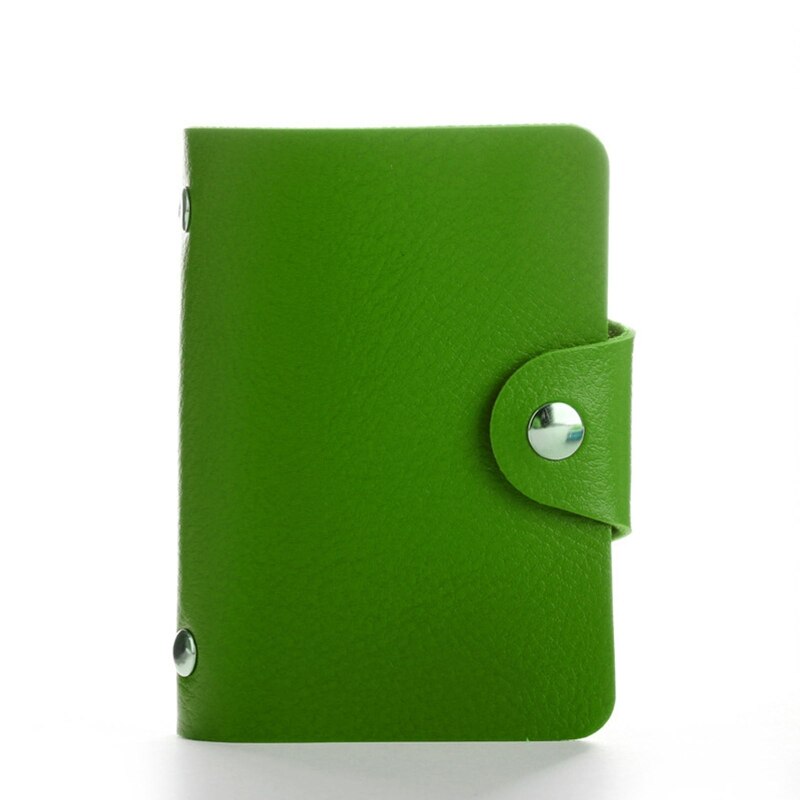 PU Leather Business ID Credit Card Holder Pocket Case Purse Wallet Organizer M5TE: Green 24 Bits