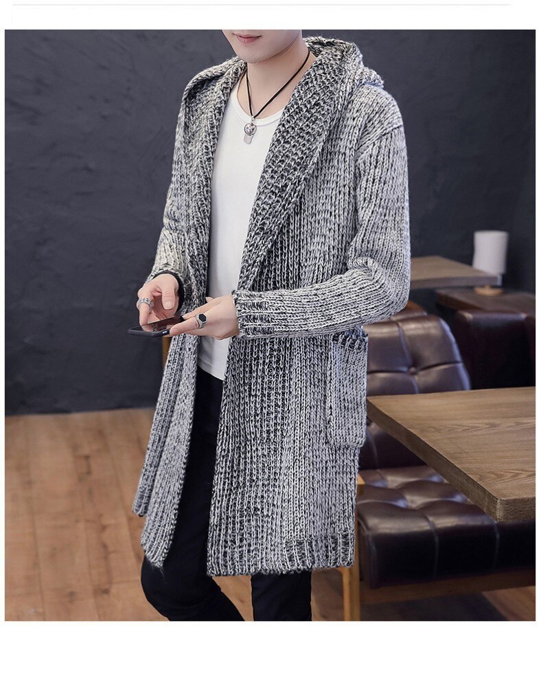 Suéter largo de otoño e invierno para hombre, – Grandado