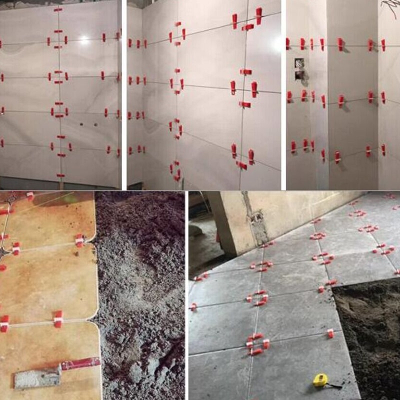 Accurate Tile Leveling System100 Clips + 100 Wedges+1Tile pliers Floor Wall Flat Leveler Plastic Spacers constructions tool