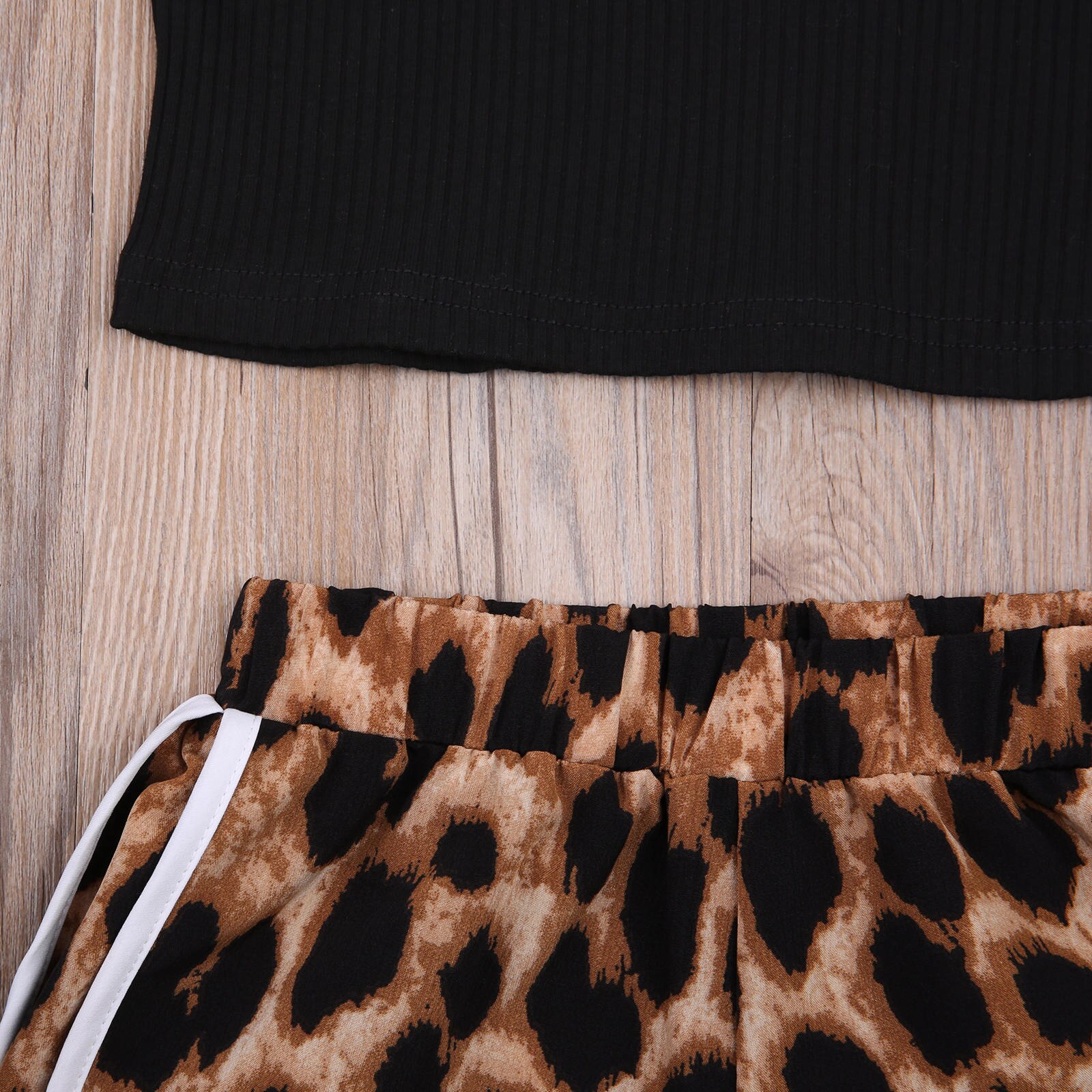 Kids Meisje Kleding Set, mouwloze Sling Vest Tops En Luipaard Print Shorts Tweedelig Pak Voor Verjaardagsfeestje 2-7T