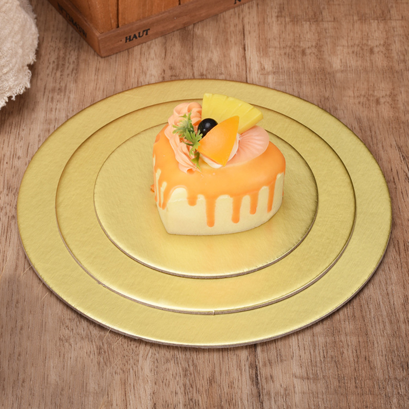 SHENHONG Golden 10-40CM Disposable Cake Circle Base Boards Round Coated Cakeboard Cake Plate Decorations Pastries Displays Tray