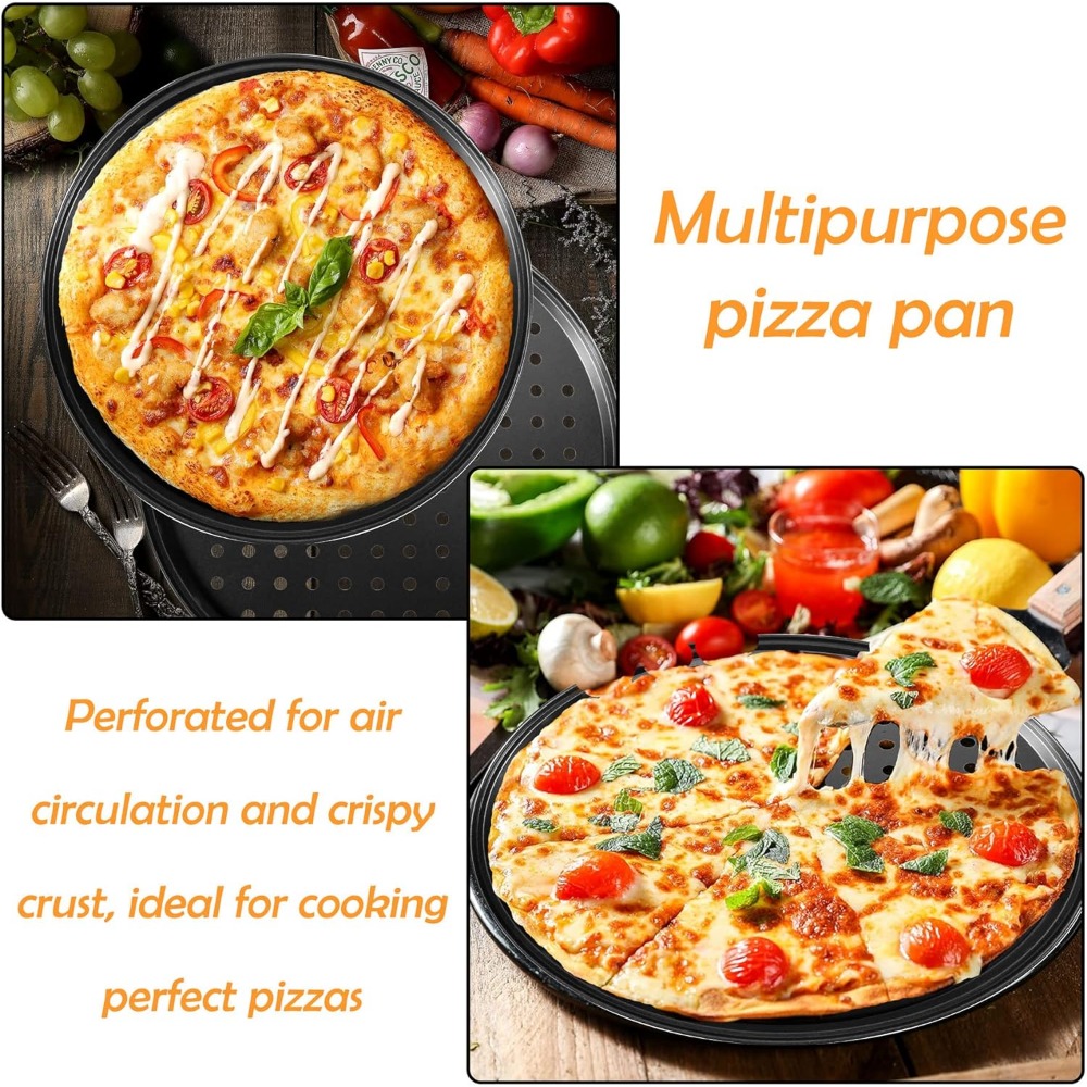 1 stk. pizzaforme til ovn rund pizzapande med huller 28cm pizzabakker til ovnbagning stål pizzaovntilbehør køkkenredskaber