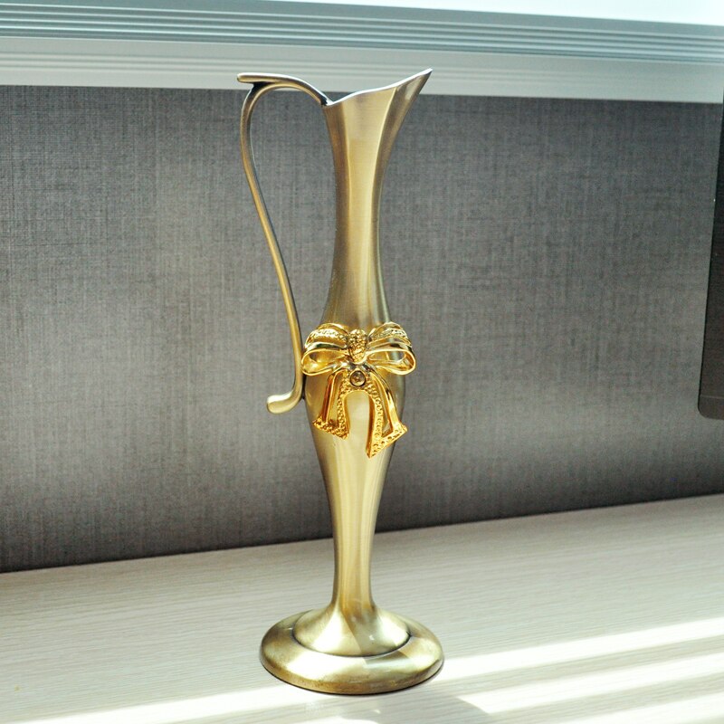 Europæisk retro påfugl vase metal kobber guld/bronze lille vase moderne bord jardinie hjemme dekorativ blomsterflaske/kande: 4