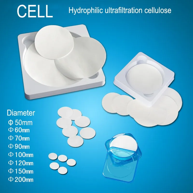 Microporeuze Filter Membraan MOBIELE 47mm/50mm/60mm/70mm Hydrofiele Ultrafiltratie Cellulose Micro Membraan filter 50 PCS/PK