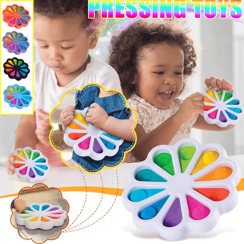Zappeln Einfache Grübchen Spielzeug Blume Zappeln Spielzeug betonen Linderung Hand Spielzeug Früer Pädagogische für freundlicher Erwachsene Angst Autismus Spielzeug 5 farbe