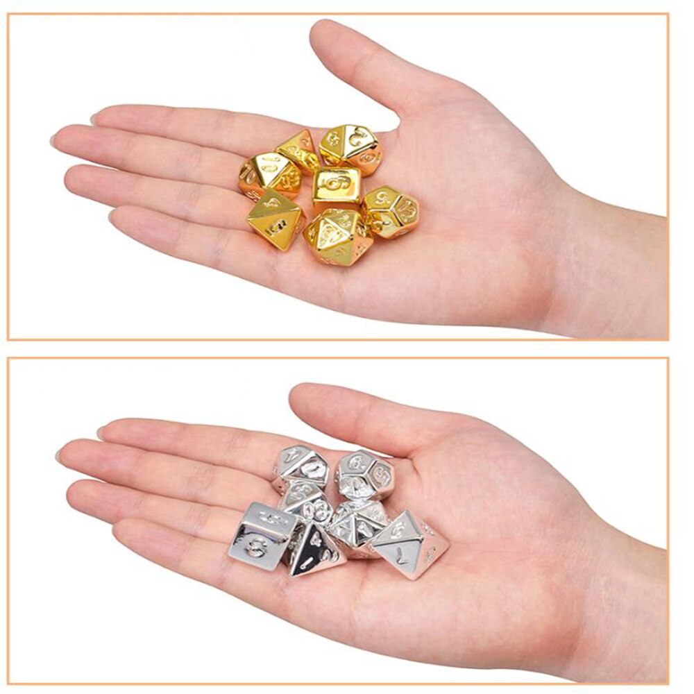Metal terninger stor si terning rekvisitter guld og sølv point farve terninger læremidler terning legetøj polyhedron