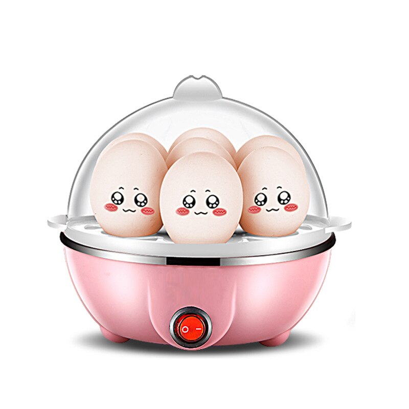 Egg Boiler Electric Steamer Breakfast Machine Egg Cooker For Multicooker Egg Frying Appliances For The Kitchen: Pink single layer