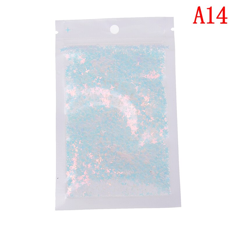 10 gr/paket Vier Stern Glitter Diy Kristall Schleim Liefert Ultra-dünne Scheiben Nägel Kunst Tipps Box Zubehör Dekoration Spielzeug für Kinder: 14