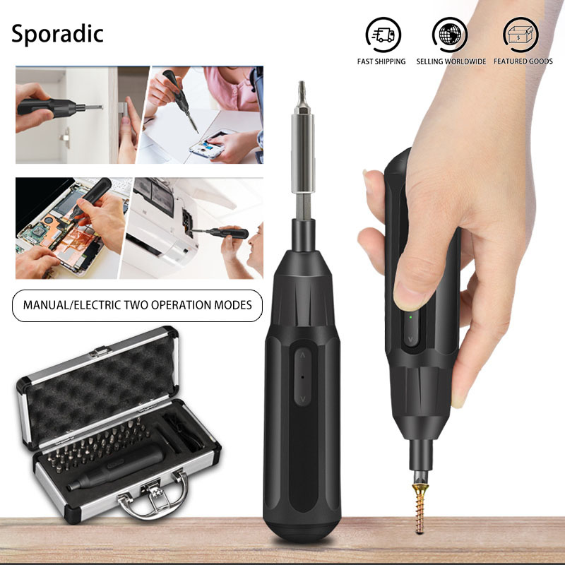3.6V Elektrische Schroevendraaier Set Usb Oplaadbare Draadloze Schroevendraaier Set Vooruit Achteruit Accuschroevendraaier Set Mini Power Tool