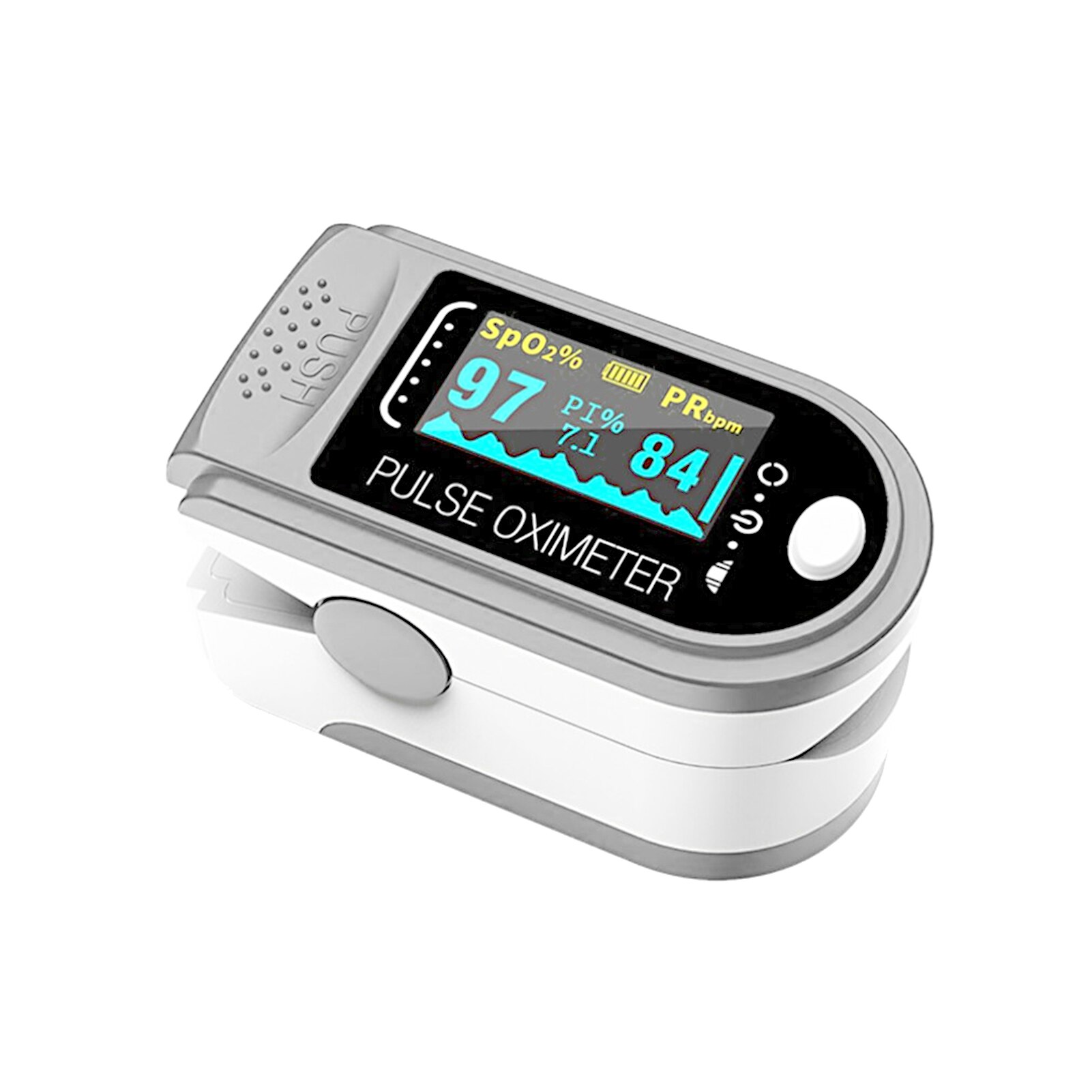 OLED Display Pulse Oximeter Portable Finger Oximeter Blood Oxygen Saturation Monitor SPO2 Pulse Rate Meter Pulsoximeter: Type B Gray