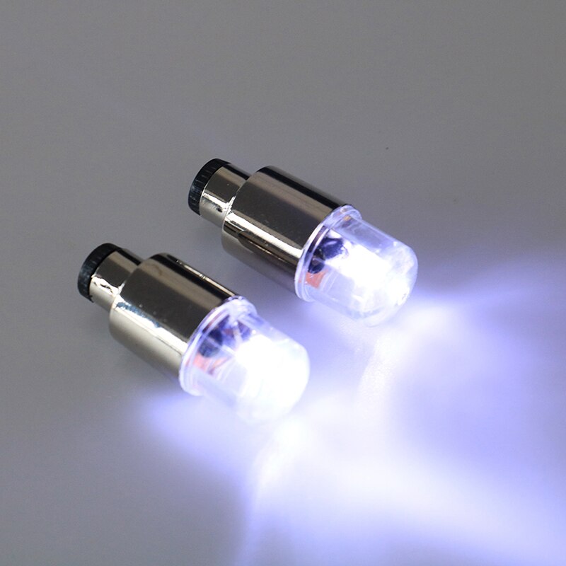 2pcs Bike Car Motorcycle Wheel Tire Tyre Valve Cap Flash LED Light Spoke Lamp Bicycle Bike Accessories: white