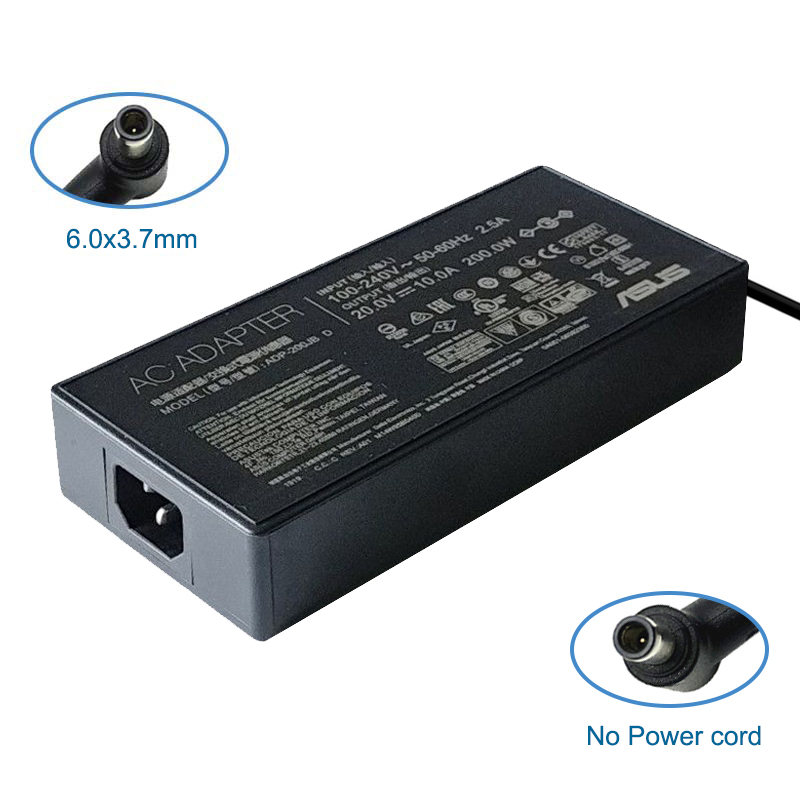 ADP-200JB D 20V 10A 6.0x3.7mm AC Adapter Laptop Charger For Asus ROG Zephyrus GA503QS GA503QR GA503QM / Strix G15 G513QC G513QE