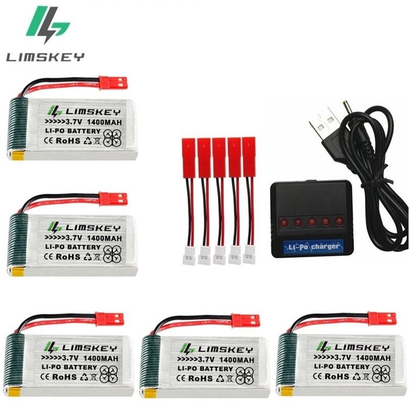 For SYMA X5 X5S X5C X5SC X5SH X5SW X5UW X5UC M18 H5P H11D H11C T64 T04 T05 F28 F29 T56 T57 1400mAh 3.7v lipo Battery charger set