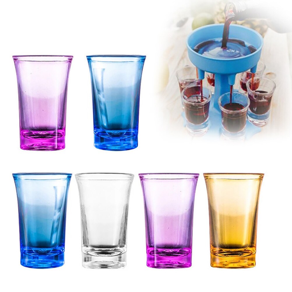 6PCS 1.2-Ounce Shot Glass Cup Acrylic Party KTV Wedding Game Cup Whiskey Stemless Wine Vodka Bar Club Beer Wine Glass