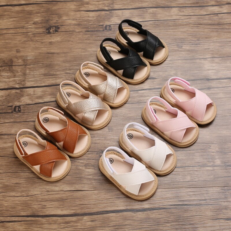 Roma-sandalen für babys (jungen und mädchen) mit kreuzmuster, weicher sohle, Ideal für sommer, Strand und freizeit, erste lauflernschuhe für babys ab 0-18 monaten