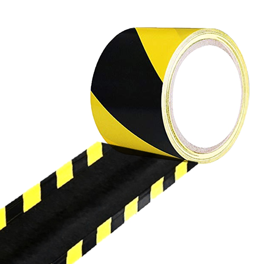 Zwart Geel Veiligheidswaarschuwing Sticker Pvc Conspicuity Tape Film Sticker 7Cm X 20M Werkplek Security Markering Accessoires
