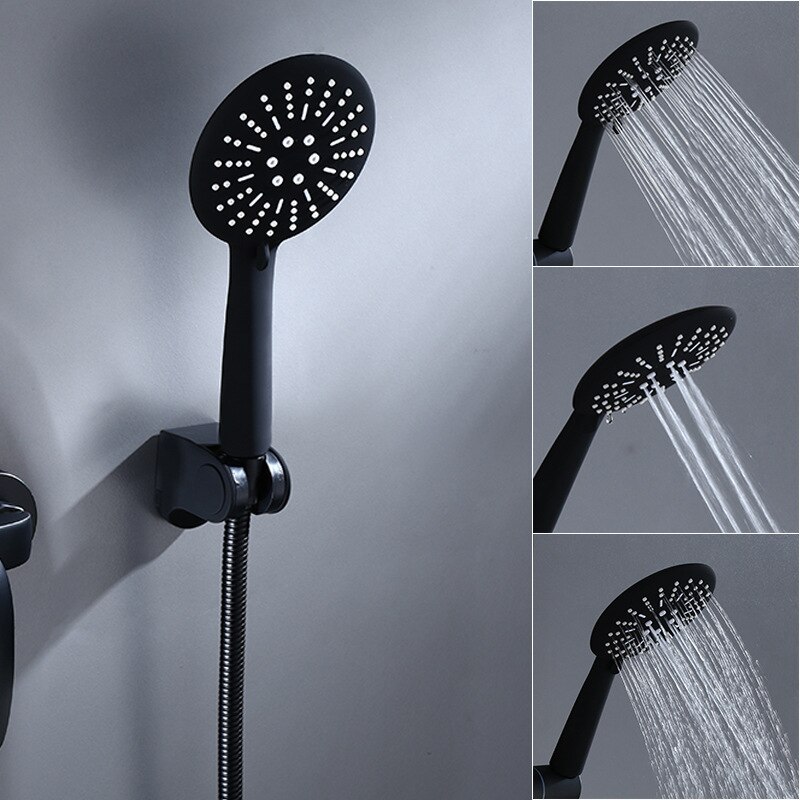 Shower Set Wall Mounted Shower Head Faucet Bath Mixer Tap Cold Water Black Color Bathroom accessories