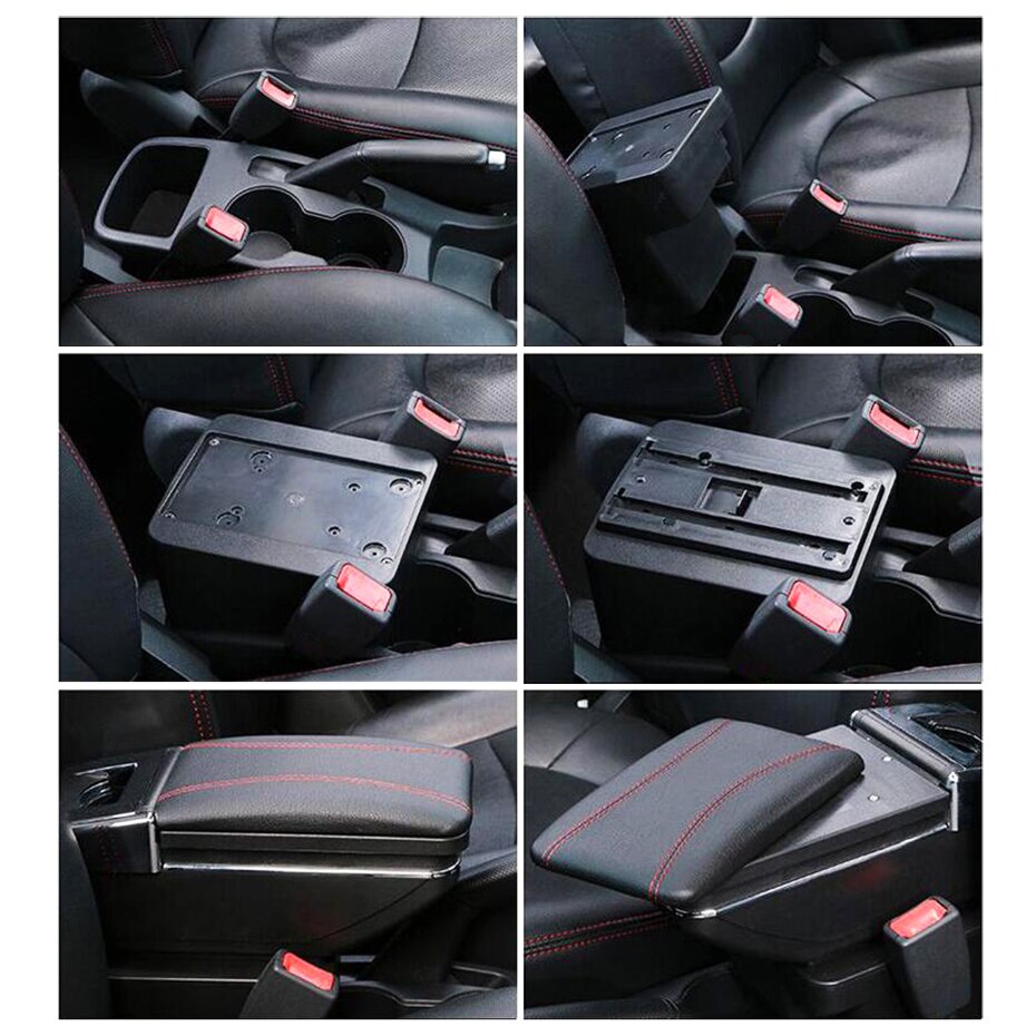 Car Armrest Arm Rest Rotatable For Mazda 2 Demio - Center Centre Console Storage Box