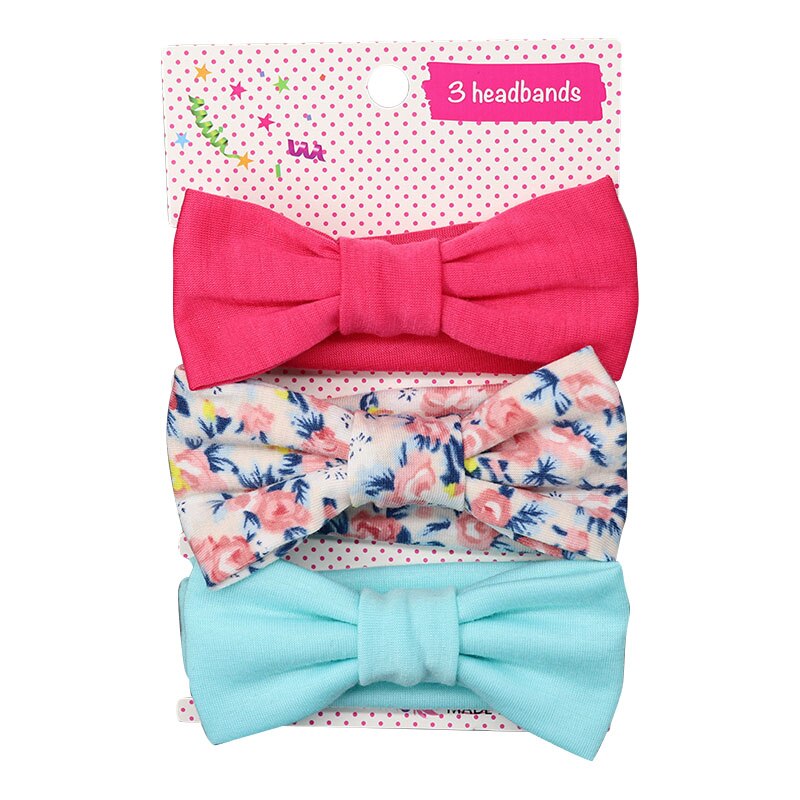 3 Stks/set Bloemen Baby Hoofdband Zachte Katoen Bloemenprint Dot Gedrukt Bows Geknoopt Meisje Hoofdbanden Haar Accessoires Dropshippin: set 13