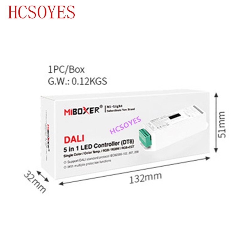 MIBOXER DL-X DALI 5 in 1 LED Controller DT8 single color/CCT/RGB/RGBW/RGB+CCT smart led dimmer for led lamps DC12V~24V