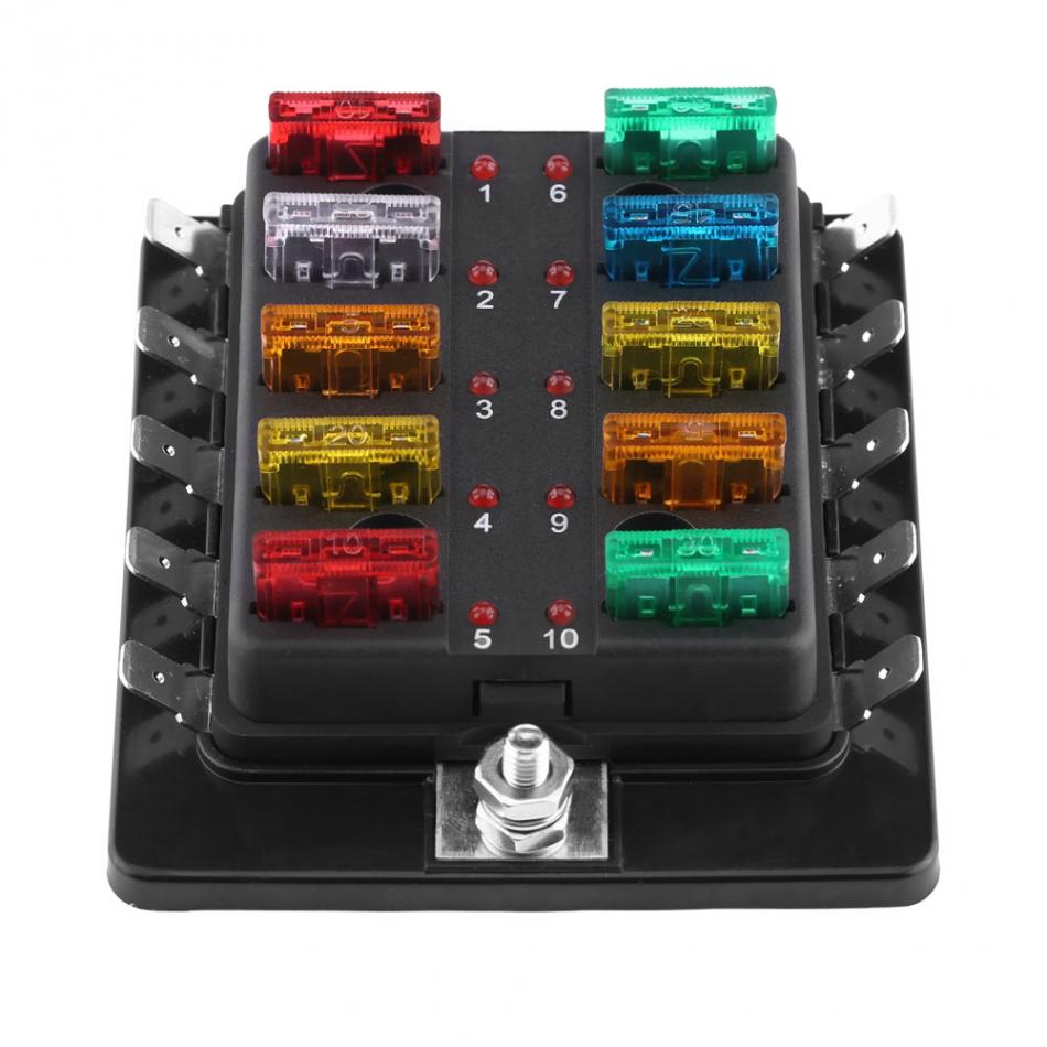 10 Way Blade Zekeringkast Circuit Blade Fuse Box B... – Vicedeal