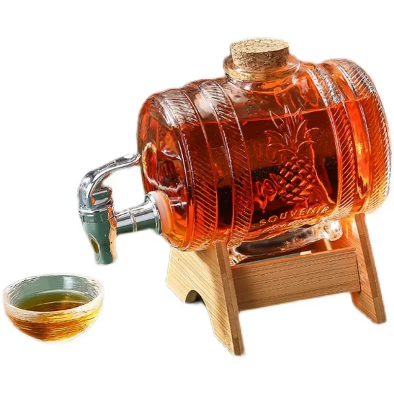 Whiskey-Dekan ter mit Holz stütze, bleifreies Glas-Barware, klare Wein karaffe für Schnaps, Scotch-Bourbon