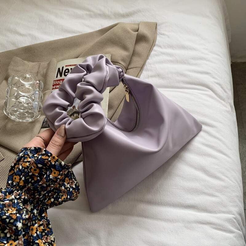 Bloem Handvat Tassen Voor Vrouwen Zachte Pu Lederen Schoudertassen Branded Handtassen Portemonnee Kleine: Purple