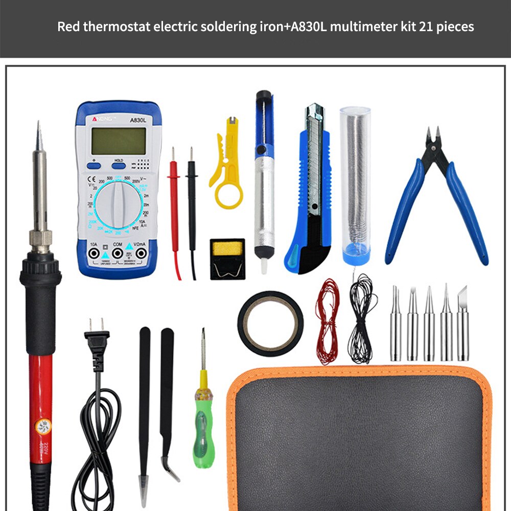 A830L Multimeter Electric Soldering Iron Set 23-piece Set Adjustable Temperature Soldering Iron 60W Household Soldering Iron Set