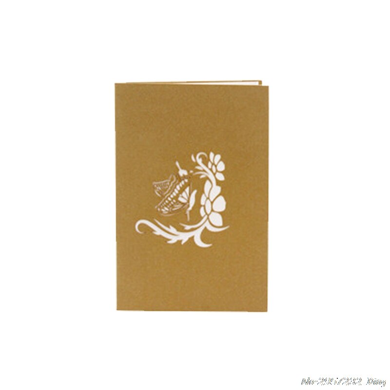 3D Pop Up 2 Butterfly Greeting Cards Christmas Birthday Valentine Invitation