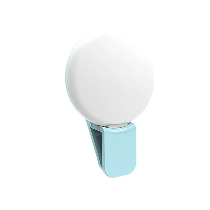 Handy LED Selfie Ring Licht Tragbare Mini Langlebig Praktische Drei Stoppen Dimmen Kreis Fotografie Clip Füllen Licht: Blue