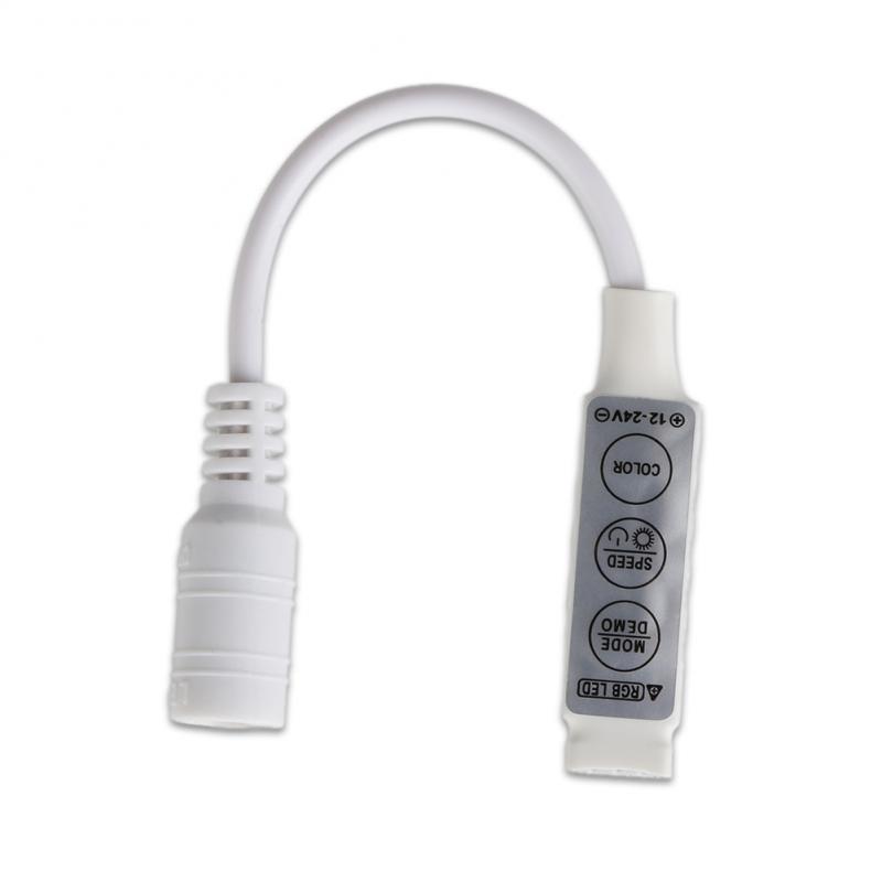 10 Pcs Led Controler Mini Size DC12V-24V Rgb Led Controller Dimmer Mini 3 Sleutels Dc Connector Controle Rgb Led Strip licht