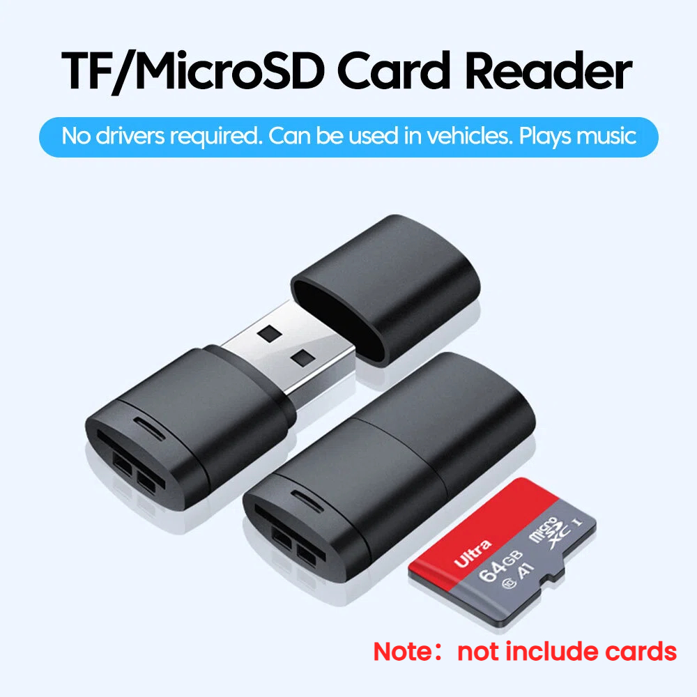 USB2.0 Mini Micro SD-kaart hoge snelheid geheugenkaartlezer met TF-kaartsleuf, max. compatibel tot 2TB, draagbare geheugenkaartlezer adapter
