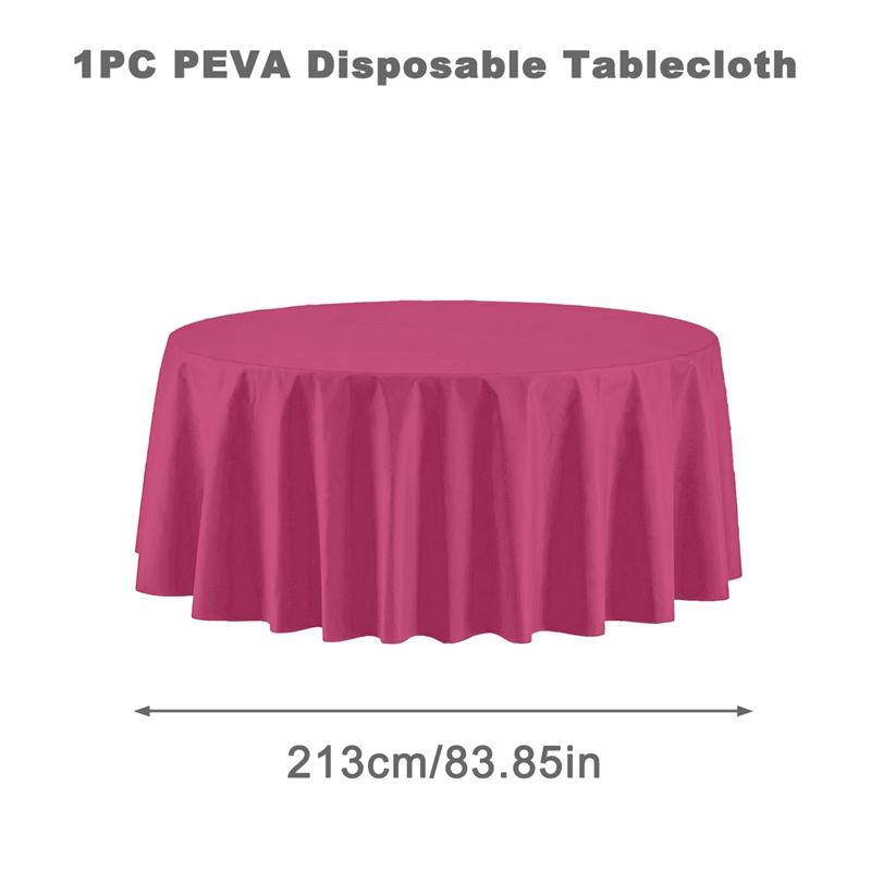 Einfarbige Einweg-Tischdecke, runde Tischdecke, nordische Tischdecke für Zuhause, Hochzeit, Geburtstag, Weihnachten, Party-Dekoration