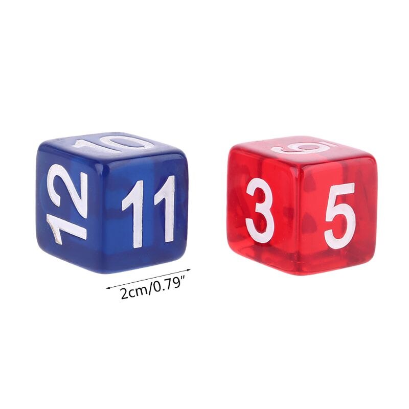 2pcs Six Sided Polyhedral Dice Beads Numbers Square Edged for Party Club Board RPG Game R9CE