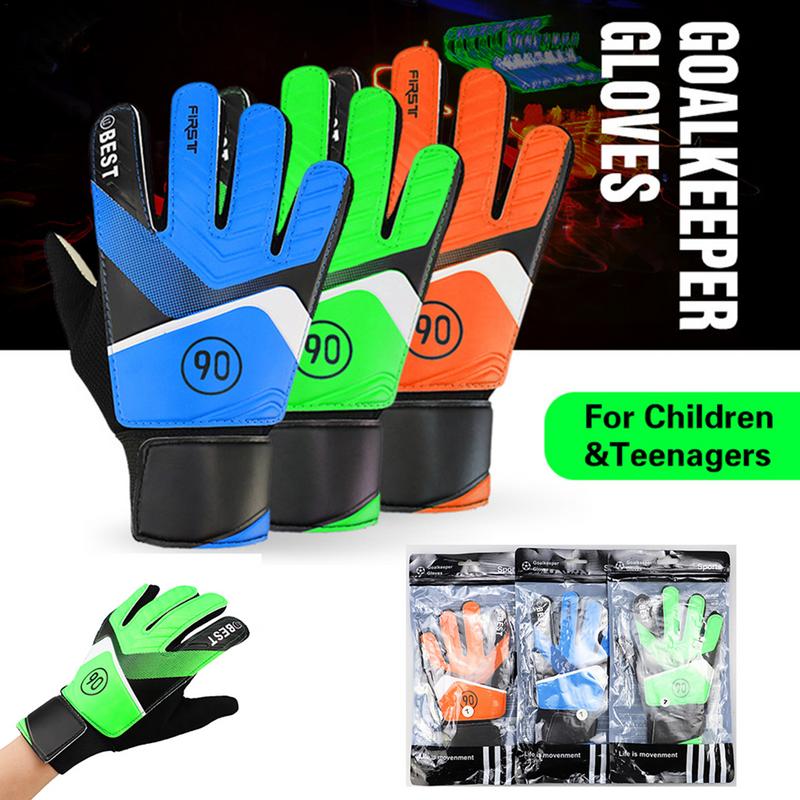 Goalie Handschuhe Für Kinder Jugend Torwart Handschuhe Handgelenk Schutz Nicht-Rutsch Verschleiß-Beständig Latex Fußball Handschuhe für Ausbildung spiel