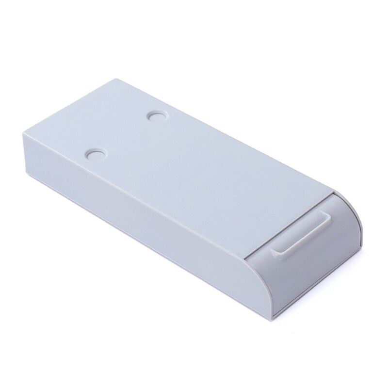 Pencil Tray Desk Table Storage Drawer Organizer Under Desk Stand Self-Adhesive Under-Drawer Storage Box(Gray/White) K3NA