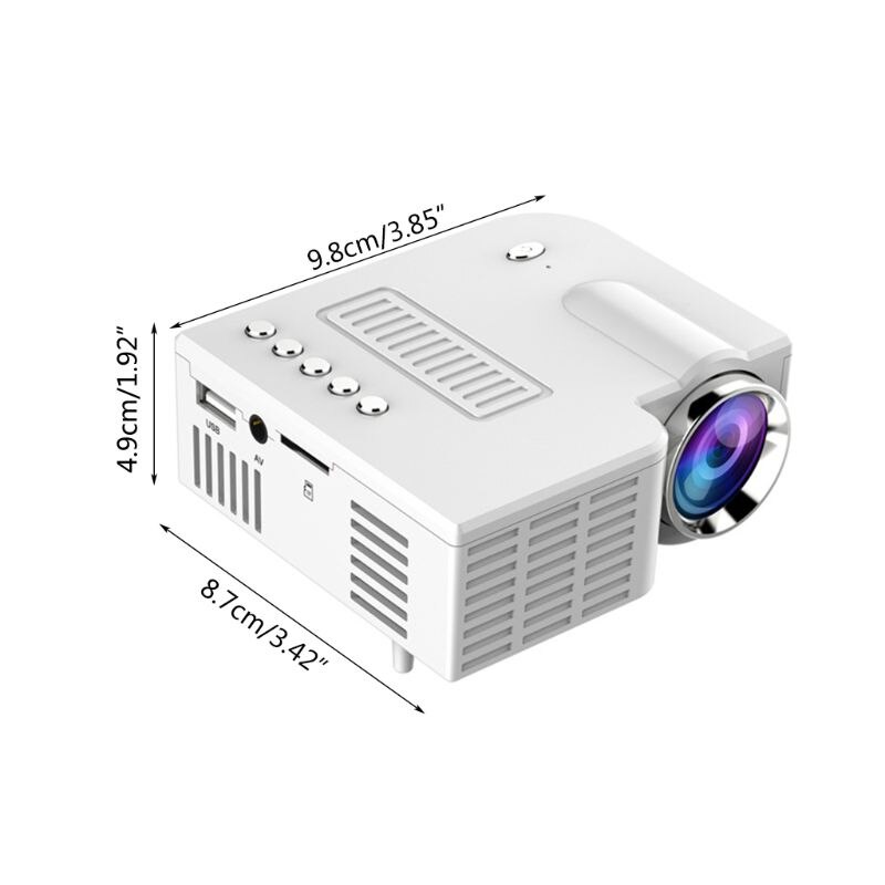 UC28C Mini Portable Video Projector 16:9 LCD Projector Media Player Black for Smart Phones Home Theater Cinema Office Supplies