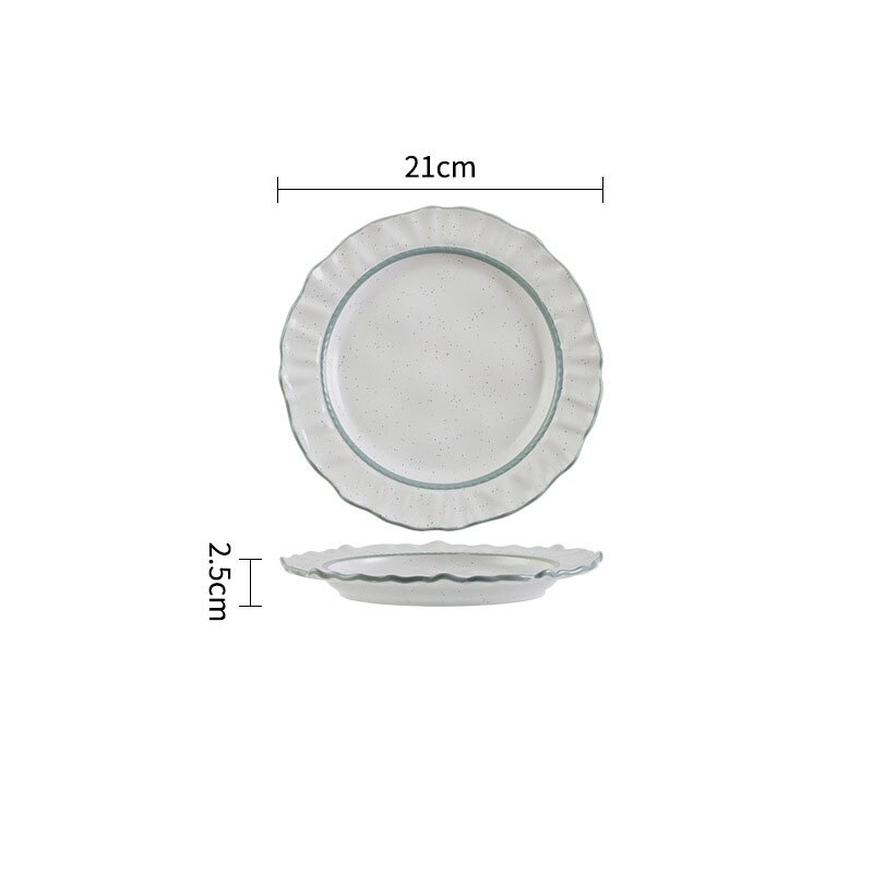 European Ceramic Plate Set Hand Stroke Corrugated Decorative Modern Dinnerware Sets Western Restaurant Tabletop Steak Plates