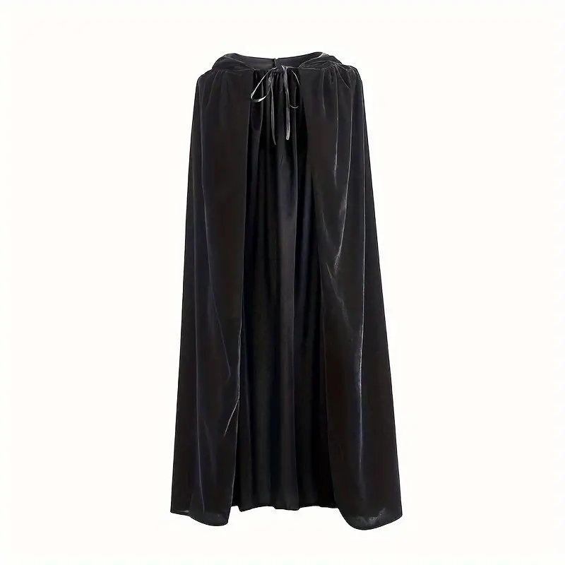 Medieval Black Hooded Cloak Adult Kid Unisex Velvet Cloak Halloween Vampire Witch Cosplay Costume Green White Robe Cape Costume