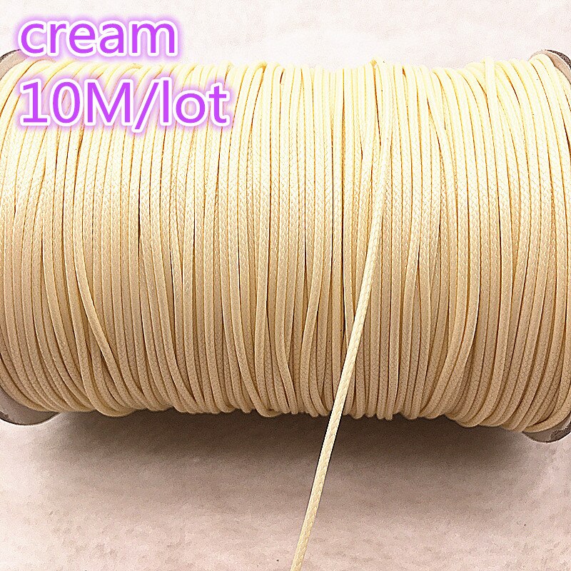 10M Durchmesser 1,0mm Gewachste Baumwolle Schnur Gewachst Gewinde Schnur String Strap Halskette Seil Bead Für Schmuck Machen DIY armband: 05cream