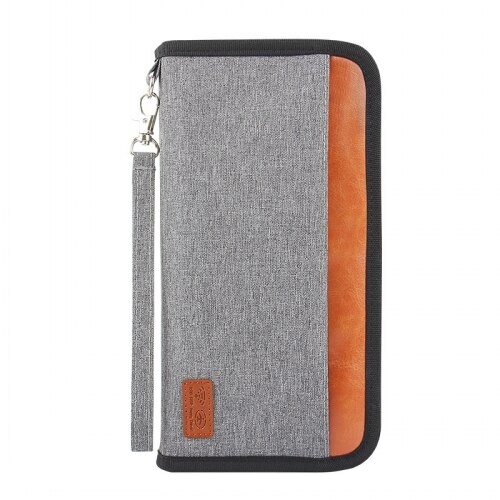 Reizen Anti-RFID Paspoort Pakket Creditcard Pakket ID Paspoort Clip Bestand Multi-card Opbergtas Clutch reizen Portemonnee: Gray