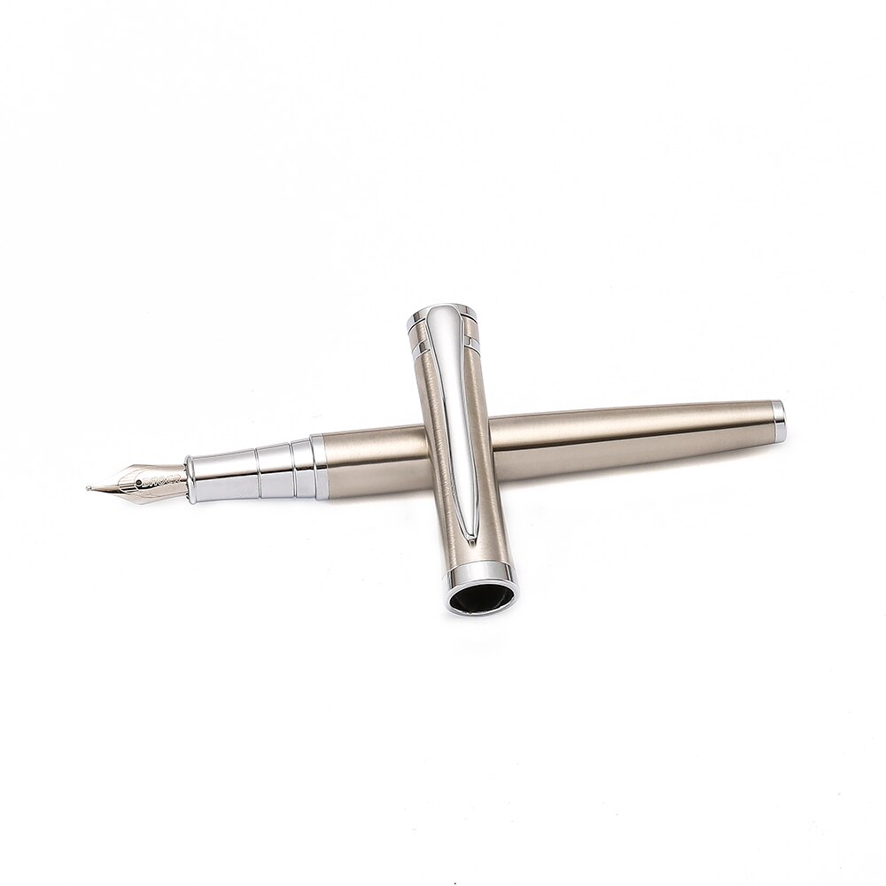 Baoer [Picasso] Vulpen, Rvs Metalen Vat, Zilver Trim Parel Witte Kleur, medium Nib, School Student A6310: Original Steel