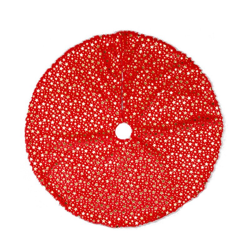 Five-Pointed Star Christmas Tree Skirt Printed Christmas Ornaments Natal Home Decoration Soft Christmas Products: Red